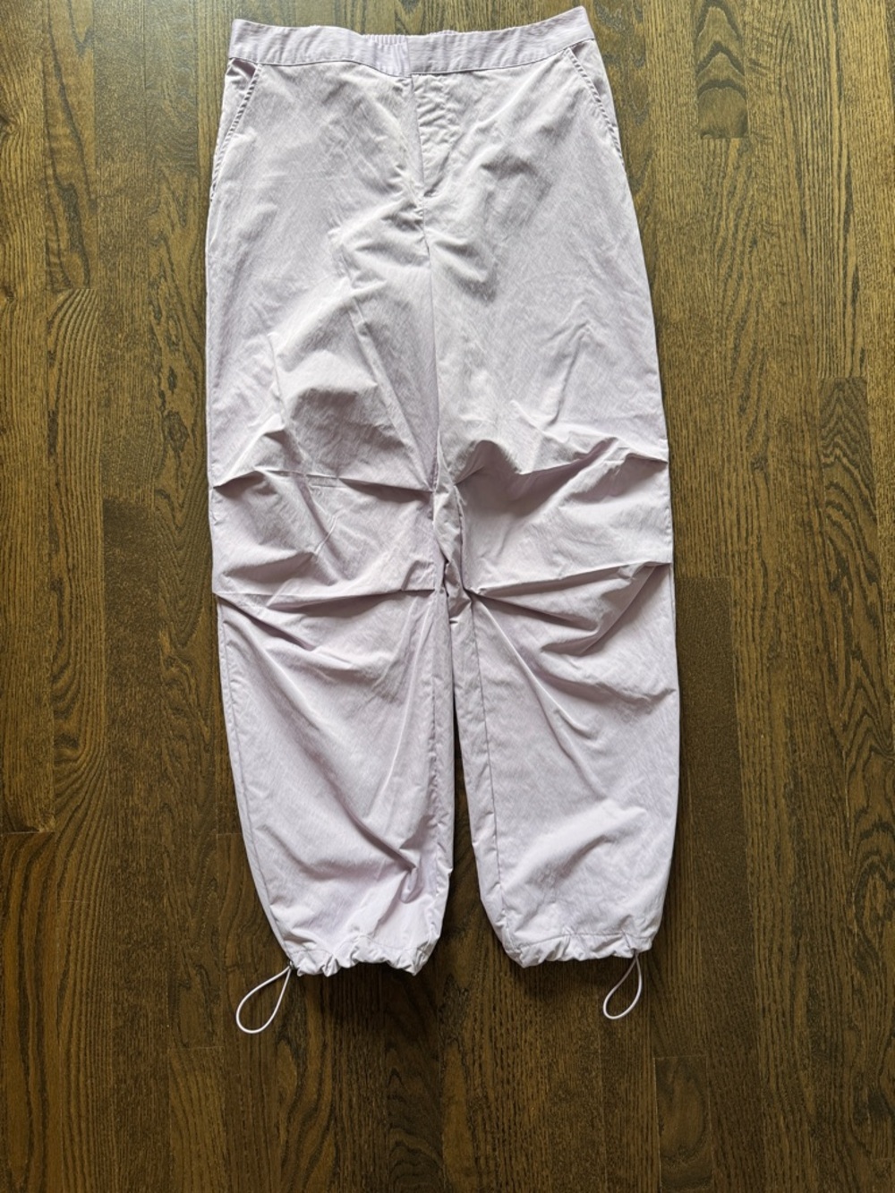 Light Purple Drawstring Hem Casual Track Pants